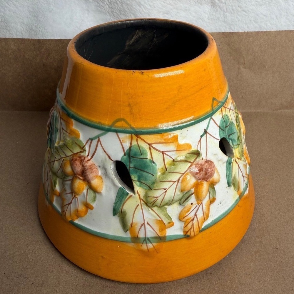 Vintage AUTUMN Acorn Candle Topper Shade Unisex 5.5in Orange Good